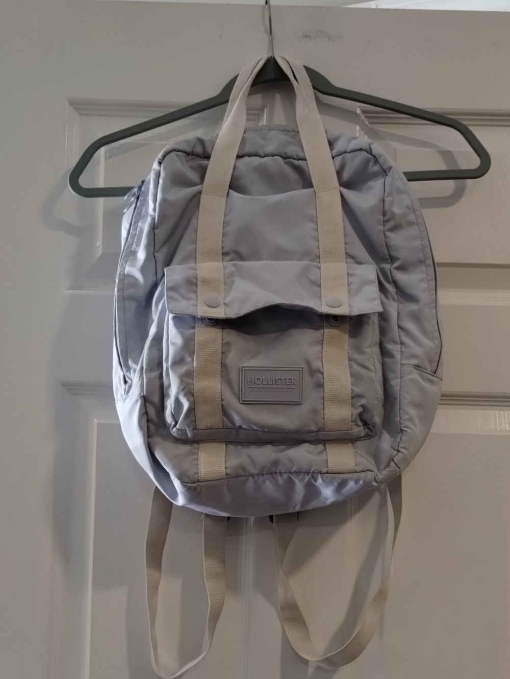Hollister Light Blue Nylon Backpack.   (207)